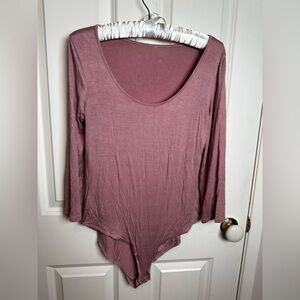 Elegant Mauve Long Sleeve Bodysuit